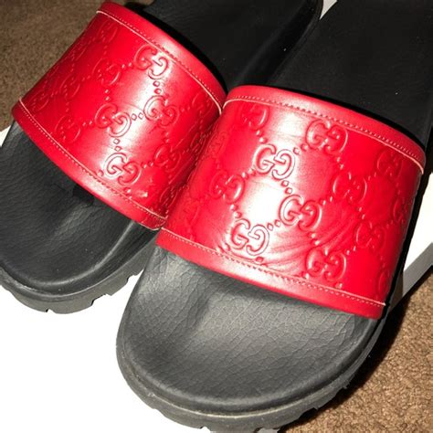 gucci slides black and red|gucci slides saks fifth.